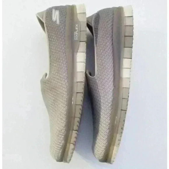 Skechers Womens Go Flex Walking Shoes Gray 14014 TPE Low Top Mesh Slip Ons 8.5 - Picture 3 of 8